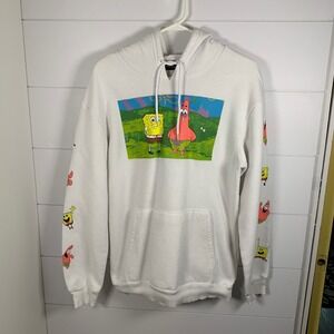 Nickelodeon Spongebob Patrick Graphic Hoodie Sweatshirt White Size L